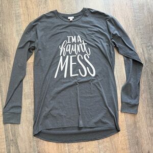 LuLaRoe Dark Gray Long Sleeve Women’s Tee